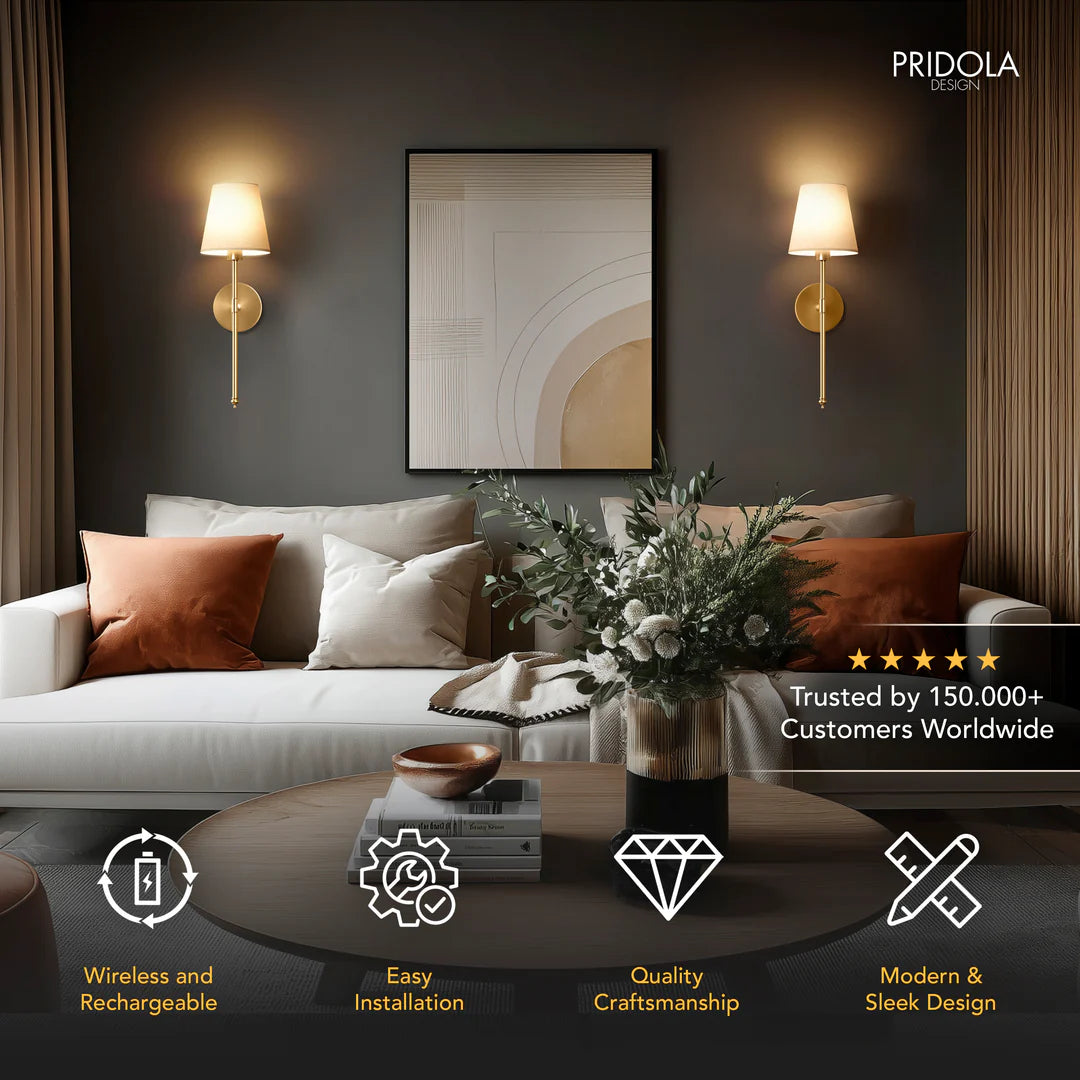 Appliques Murales LED Sans Fil – Lot de 2